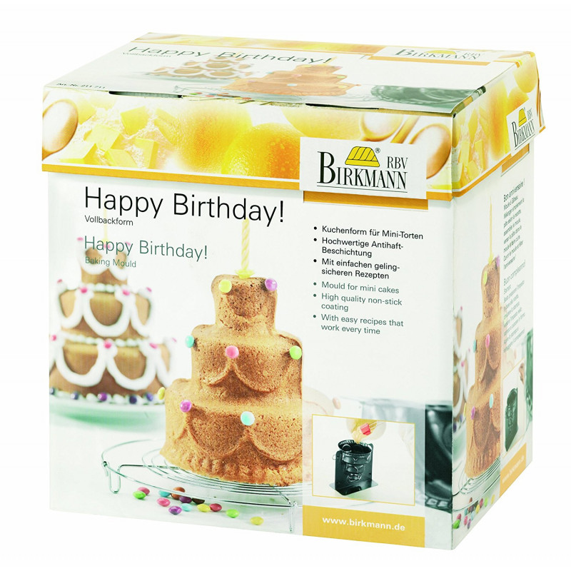 ladychef Teglie e Forme Stampo 3D Torta di Compleanno Happy Birthday