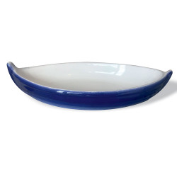 Blue boat shape dish